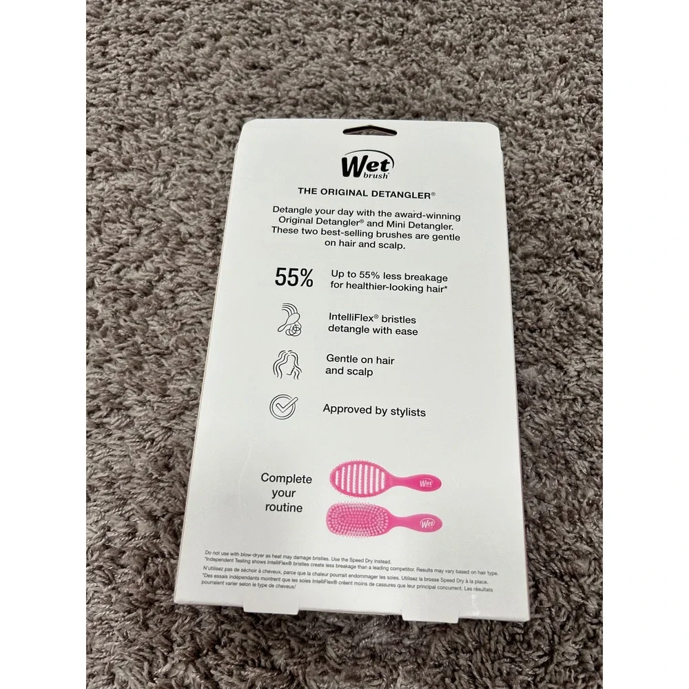 Wet Brush Detangling Duo Pink Holographic Limited Edition Gift Pack Set NEW